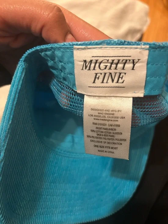 MIGHTY FINE Turquoise Corduroy 'Thank You' Patch Cap - Picture 3 of 3